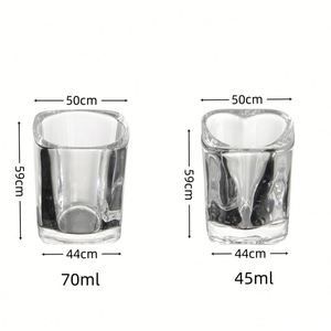 Verres à shot d'espresso transparents en forme de cœur de 1,5 oz en gros, verres à tequila carrés de 2,3 oz, verres à shot carrés transparents avec base lourde - Product Image 2