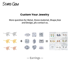 Pendientes de diamantes cultivados en laboratorio con corte de pera en oro amarillo de 10k de Starsgem Custom Jewelry. - Product Image 5