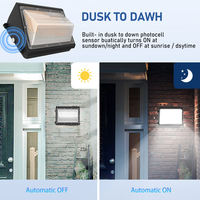 Lámpara de Pared Exterior de Aluminio Directo de Fábrica, IP65, 3CCT, 5000K, 80W/100W/120W, Fotocélula LED, Iluminación para Estacionamientos