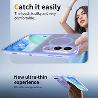 VAWI B525 Étui de téléphone magnétique ultra fin de qualité supérieure 2 en 1 TPU+PC pliable translucide mat résistant pour Iphone Duo