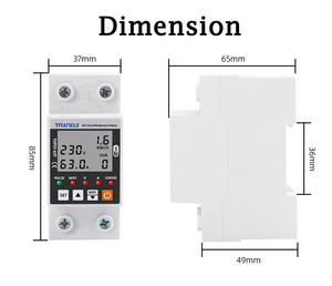 TUYA WiFi 63A Medidor inteligente <span class=keywords><strong>Protector</strong></span> de energía Disyuntor controlado Interruptor de relé de voltaje de fuga a tierra Artículos eléctricos para el hogar - Product Image 6