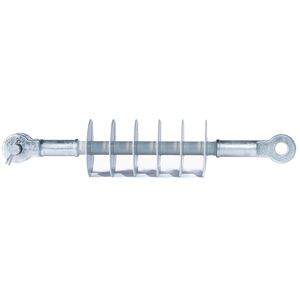 Aislador de varilla larga de polímero Vina Electric 24kV 120kN con accesorios de extremo de ojo y horquilla para líneas eléctricas - Product Image 1