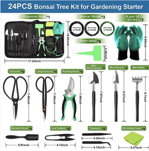 Juego de 24 Herramientas de Jardinería de Acero Inoxidable, <span class=keywords><strong>Kit</strong></span> de Herramientas para Bonsái para Plantar, Podar, Dar Forma, Accesorios de Herramientas Manuales de Jardín - Product Image 4