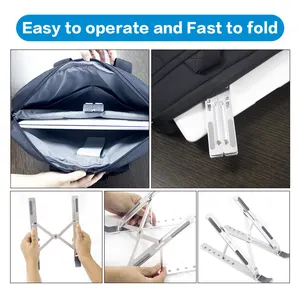Supporto Ergonomico Regolabile <span class=keywords><strong>Portatile</strong></span> in Lega di Alluminio per Laptop, Supporto Pieghevole in Metallo per Casa e Ufficio - Product Image 4