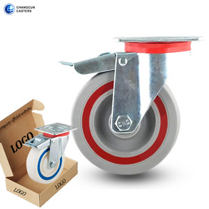 Industrial Sandwich <span class=keywords><strong>White</strong></span> PA Gummi Europäische Industrie wagen rolle 80 100 125 mm Gummi rolle mit Doppel bremse - Product Image 1