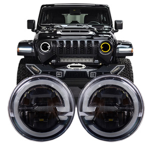 Feux avant LED 7 pouces avec feux de position blancs pour <span class=keywords><strong>Jeep</strong></span> <span class=keywords><strong>Wrangler</strong></span> JK <span class=keywords><strong>4</strong></span> <span class=keywords><strong>portes</strong></span> Unlimited / CJ-8 Scrambler, clignotants pour <span class=keywords><strong>Jeep</strong></span> - Product Image 1