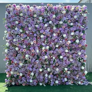 सुंदर 3 डी उच्च सिमुलेशन कृत्रिम फूल की दीवार के साथ शादी की सजावट और होटल सेटिंग के लिए स्थायी फूलों की दीवार - Product Image 1