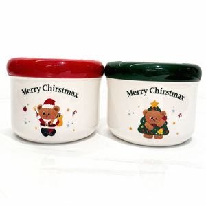 Christmas Bear Design Lunch Box 304 Stainless Steel Inner Double Layer Leak Proof Food <b>Container</b> For Breakfast Oatmeal - Product Image 5