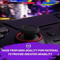 Anneaux d'accentuation octogonaux à claviers intégrés, couleur Rouge Carmin, pour coques EXtremeRate PS5 Luna Redesigned et PS4 Ghost Redesigned