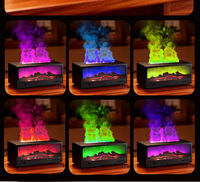 Petit foyer de simulation rétro 3D silencieux à brancher sur USB pour bureau à domicile avec télécommande et minuterie, type brûleur à charbon à effet de brume YS