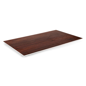 Vassoio Rettangolare in Legno con Finitura Marrone Scuro, Piatto Decorativo per Servire - Product Image 1