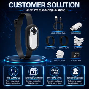 Telecamera per Collare per Cani ABS, Leggera e Facile da Usare, con Visione a Prima Persona FPV, Ricaricabile, Personalizzabile, con Registrazione Video - Product Image 1