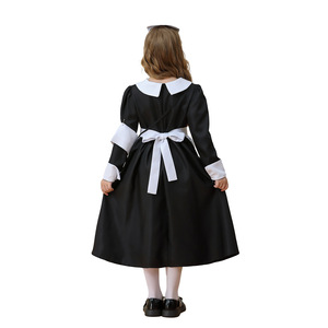 Costume de cosplay d'infirmière vintage pour enfants, disponible en 3 couleurs : rose/bleu/noir, ensemble de tenue de jeu de rôle de <span class=keywords><strong>docteur</strong></span> pour spectacle d'Halloween - Product Image 5