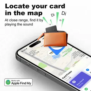 Smartcard ince cüzdan izci kart kablosuz şarj edilebilir yeniden izci bagaj evcil tuşları için FindMyItem bulucu ile çalışır