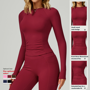 XW-ECX2030 Ropa Deportiva de Gimnasio, Ropa de Yoga Elástica y Ajustada, Camiseta Deportiva Cómoda de <span class=keywords><strong>Manga</strong></span> <span class=keywords><strong>Larga</strong></span> para Correr - Product Image 3