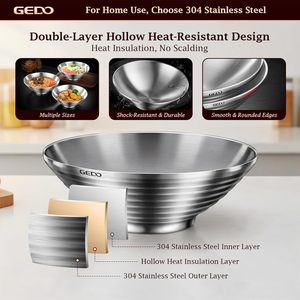 Tazones de <span class=keywords><strong>Ramen</strong></span> Japoneses de Acero Inoxidable Aptos para Lavavajillas, Tazones para Servir Pasta Pho, Tazones para Sopa de Fideos - Product Image 3