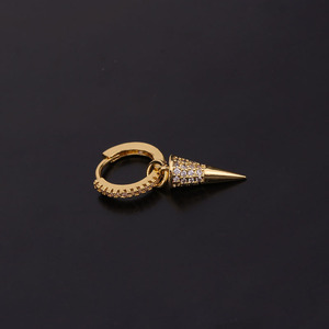 Gold Key <strong>Lightening</strong> Cross Spike Snake Small Pendant CZ Hoop Dangle <strong>Earring</strong> Cartilage Lobe Piercing Jewelry Piercing <strong>Earrings</strong> - Product Image 4