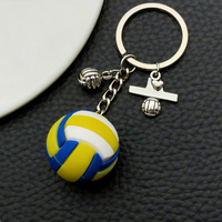 Porte-clés PVC de haute qualité en forme de ballons de basketball, football, volleyball, rugby – Cadeau idéal pour enfants, breloque de sac, pendentif de voiture – Vente chaude