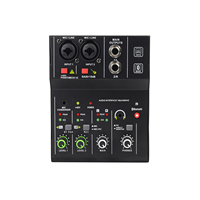 Mezclador de Audio Profesional Pequeño, Mezclador de 2/4/6 Canales, Consola de DJ/Mezclador de Audio para Eventos en Vivo, Mezclador de Tarjetas de Sonido