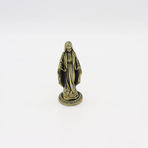 Statue catholique faisant signe ancien vert 3D or métal bijoux ornements maison voiture bureau décorations artisanat croix Figurine - Product Image 2