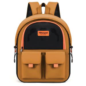 Pet <b>Backpack</b> Carrier Oxford Material Breathable Zipper Closure Olive Orange Color 10kg Capacity for Dogs - Product Image 2