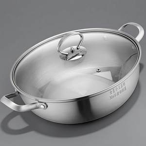 Marmite à <span class=keywords><strong>Soupe</strong></span> Européenne à Motif Sable en Acier Inoxydable 304, Casserole Multifonctionnelle pour Fondue, Cuisinière à Gaz et Table à Induction - Product Image 1