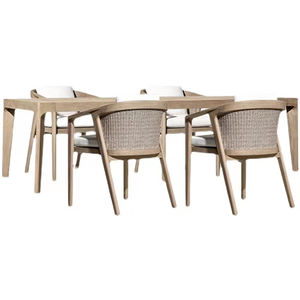 Sedia da <span class=keywords><strong>Giardino</strong></span> in Teak Intrecciato, <span class=keywords><strong>Tavolo</strong></span> e <span class=keywords><strong>Sedie</strong></span> per Esterni, Mobili da Patio in Legno Massello, Sedia da Pranzo per Esterni - Product Image 5