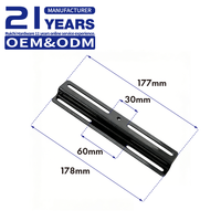 Support de plaque d'immatriculation arrière universel pour moto, robuste, réglable, en métal, noir mat, avec revêtement en poudre