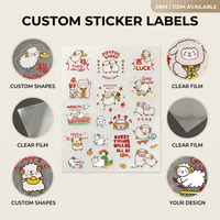 Autocollants personnalisés imprimés pour le Nouvel An chinois 2027, motif mouton, étiquettes autocollantes pour emballage cadeau, fournisseur en gros