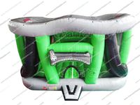 Structure Gonflable de Jeux Extérieurs pour Enfants : Terrain de Football et de Basketball, Parcours de Trampoline, Toboggan, Château Gonflable, Jeux d'Escalade, Aire de Jeux Combinée et Piste Décorative