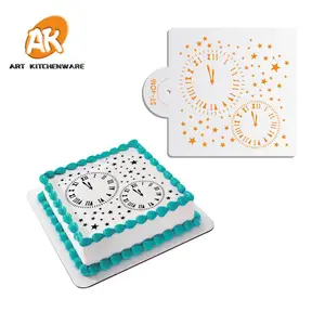 AK Tùy Chỉnh 6 "Airbrush Stencil Cho Bánh Fondant Trang Trí Tùy Chỉnh Làm Laser Nhựa Vẽ Giấy Nến Bánh ST-4011-4019