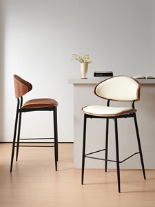 Taburete de Bar de Diseño Moderno, Taburete Alto de Lujo <span class=keywords><strong>con</strong></span> Respaldo Alto, 50x55x60 cm, Taburete Sencillo para el Hogar - Product Image 3