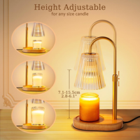 Lampe chauffe-bougie électrique avec minuterie, chauffe-cire en verre pour bougies, hauteur réglable et lumière à intensité variable, sans flamme, parfumée