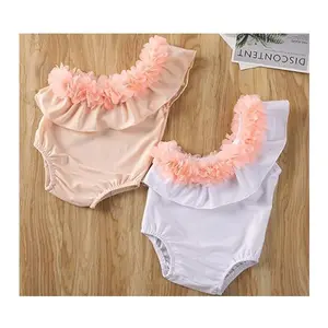 Export Best Verkopende Premium Wasbare Off-Shoulder Peuter Meisje Kleding Blanco Baby Rompertjes Uit China