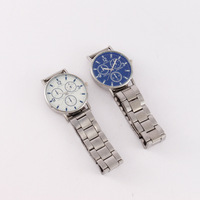 Montre Homme Tendance à Trois Yeux Anti-Lumière Bleue, Bracelet Acier, Personnalisation Usine, Vente Chaude