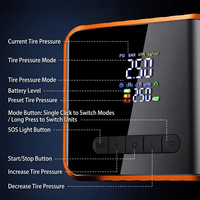 Compresseur d'air portable 12V en plastique pour batterie de voiture, gonfleur de pneus, lumière d'urgence, alimentation de secours