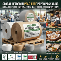 Papier sulfurisé de qualité alimentaire sans PFAS, personnalisé, imprimé pour sandwichs et burgers, pour emballer les aliments