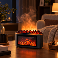 Diffuseur d'huiles essentielles intelligent à ultrasons, silencieux, avec simulation de flamme à sept couleurs, humidificateur intelligent
