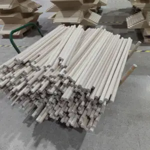 High Quality Natural Wood Color Wooden Dowel Exercise Wooden Beech Maple Pole Pilates Sticks