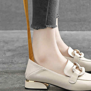 Sunshine Hemu Solid Wood Shoehorn Long Handle Straight Style Shoe <b>Puller</b> For Easy Wear Summer Winter Spring Autumn - Product Image 2