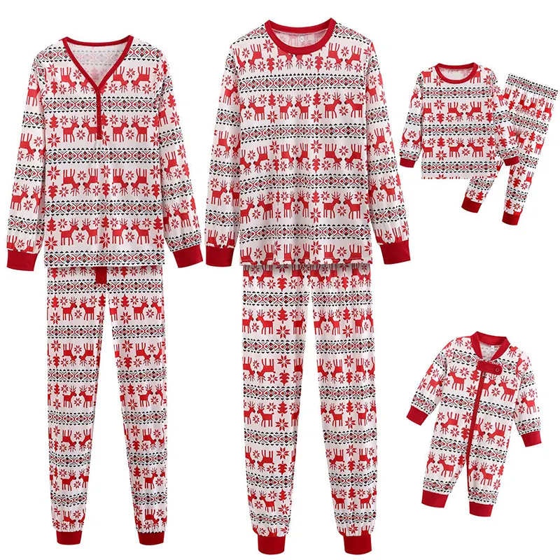 2023 Holiday Men Kids Winter Pajama Set Wholesale Custom Print Adult For Family Matching Christmas Baby Onesie