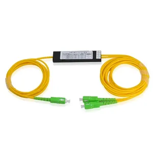 Divisor de PLC SC APC 1X2 PLC Divisor de fibra óptica monomodo SC/UPC PCL Divisor de tipo cónico Cable de ordenador Funda de cable
