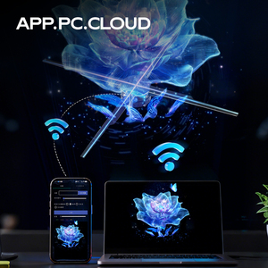 Coeus 26 Inch Trong Nhà <span class=keywords><strong>3D</strong></span> Hologram LED Fan Chiếu Với 1024 HD Đèn Hạt OEM Hỗ Trợ Holographic Fan Quảng Cáo - Product Image 1