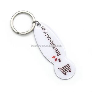 Germany Supermarket Shopping Cart Unlock Key Keychain with Custom Company Logo and Information Best Gifts - Product Image 2