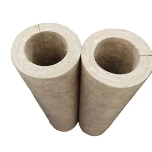 fireproof mineral materials acoustic rock wool thermal insulation pipe