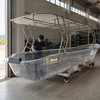 Bateau de tourisme transparent de grande capacité pour 16 passagers, projet personnalisé pour les projets de stations balnéaires et de zones touristiques