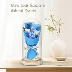 Ramo de Rosas en Cúpula de Cristal, Adorno Luminoso, Regalo para el Día de la Madre, San Valentín, para Mamá, Mejor Amiga, Decoración - Product Image 1
