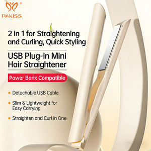 Plancha de Pelo PAKISS de Cerámica para Viajes, Hogar y Hotel, con Conexión USB, Función Dual Húmedo/Seco, Control de Temperatura de 160-185 °C - Product Image 3