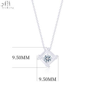 Collar de Cadena Fina Minimalista con Colgante de Diamantes Naturales Pequeños en Oro Sólido de 18K para Mujer, Venta al Por Mayor - Product Image 3