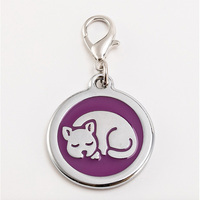 Etiquetas de Identificación Personalizadas con Código QR para Perros, Listas para Enviar, Fabricadas a Medida, Forma Redonda, Logotipo Grabado, Etiqueta de Metal con Cruz para Hombre